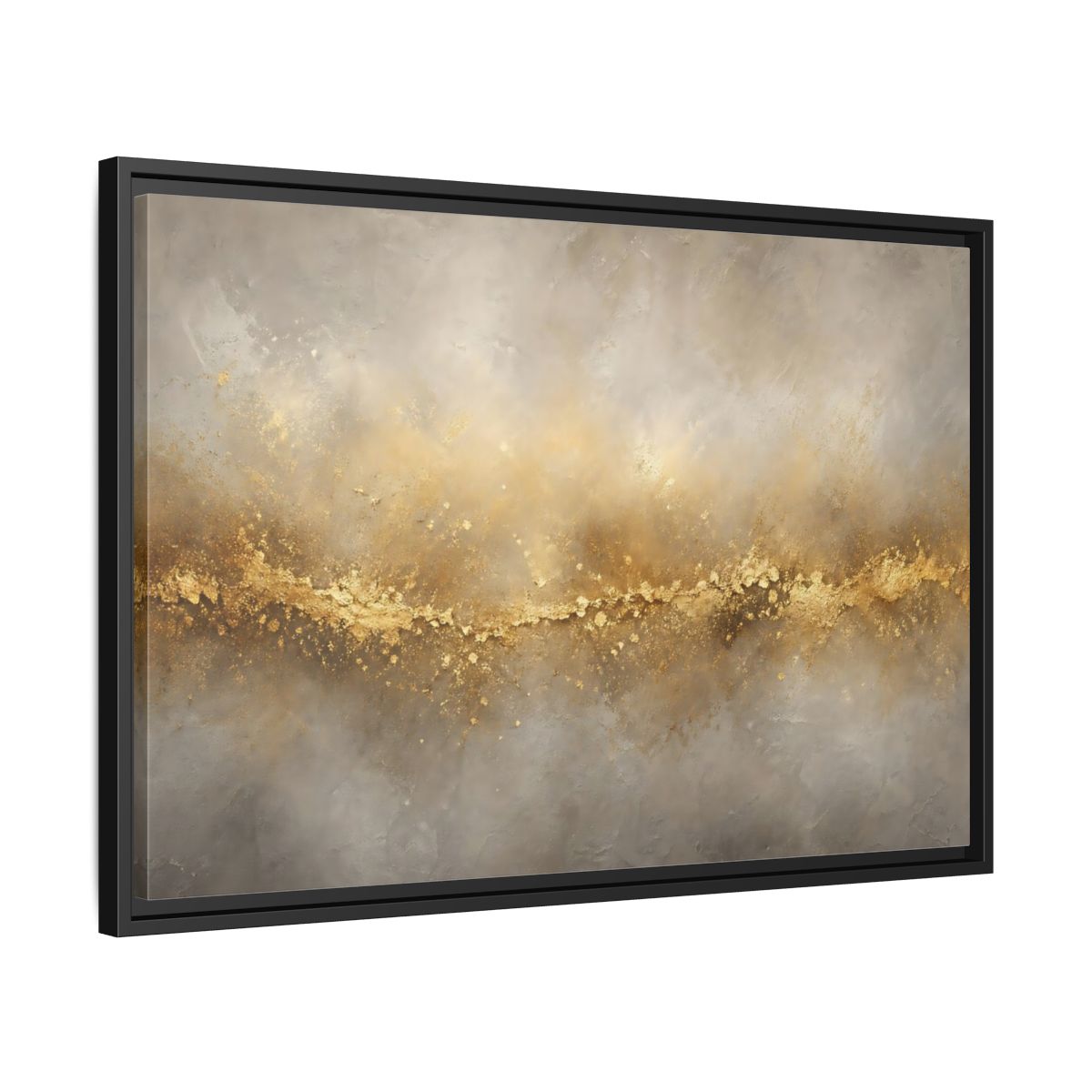 Side Mockup 14. Abstract Gold Texture Gold And Gray shown as stretched canvas wall art