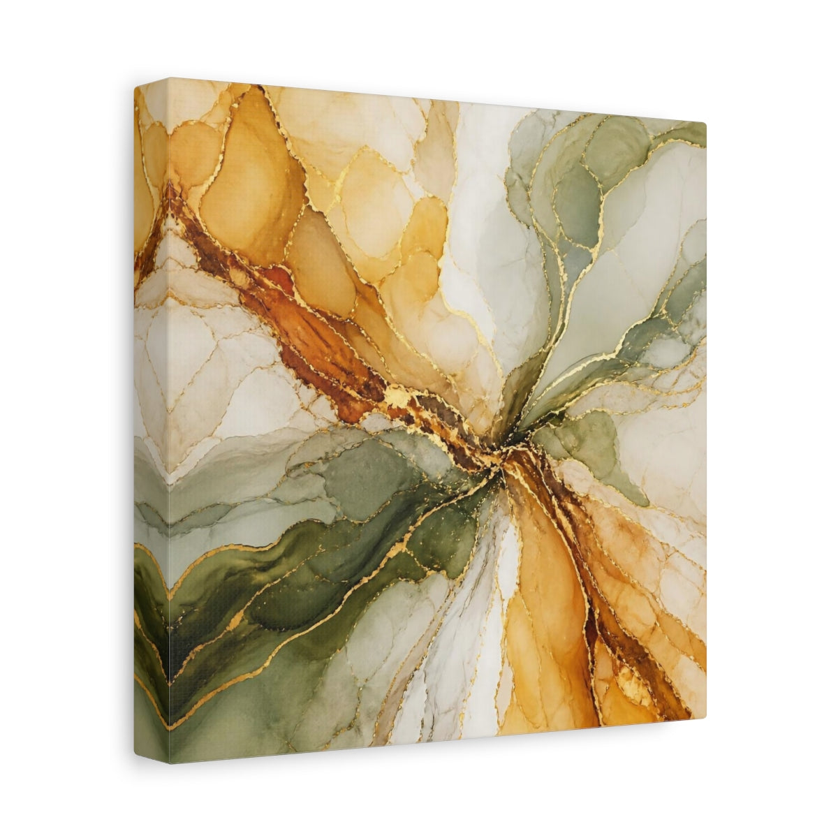 Side Mockup 9. Abstract Ink Blooms shown as canvas print