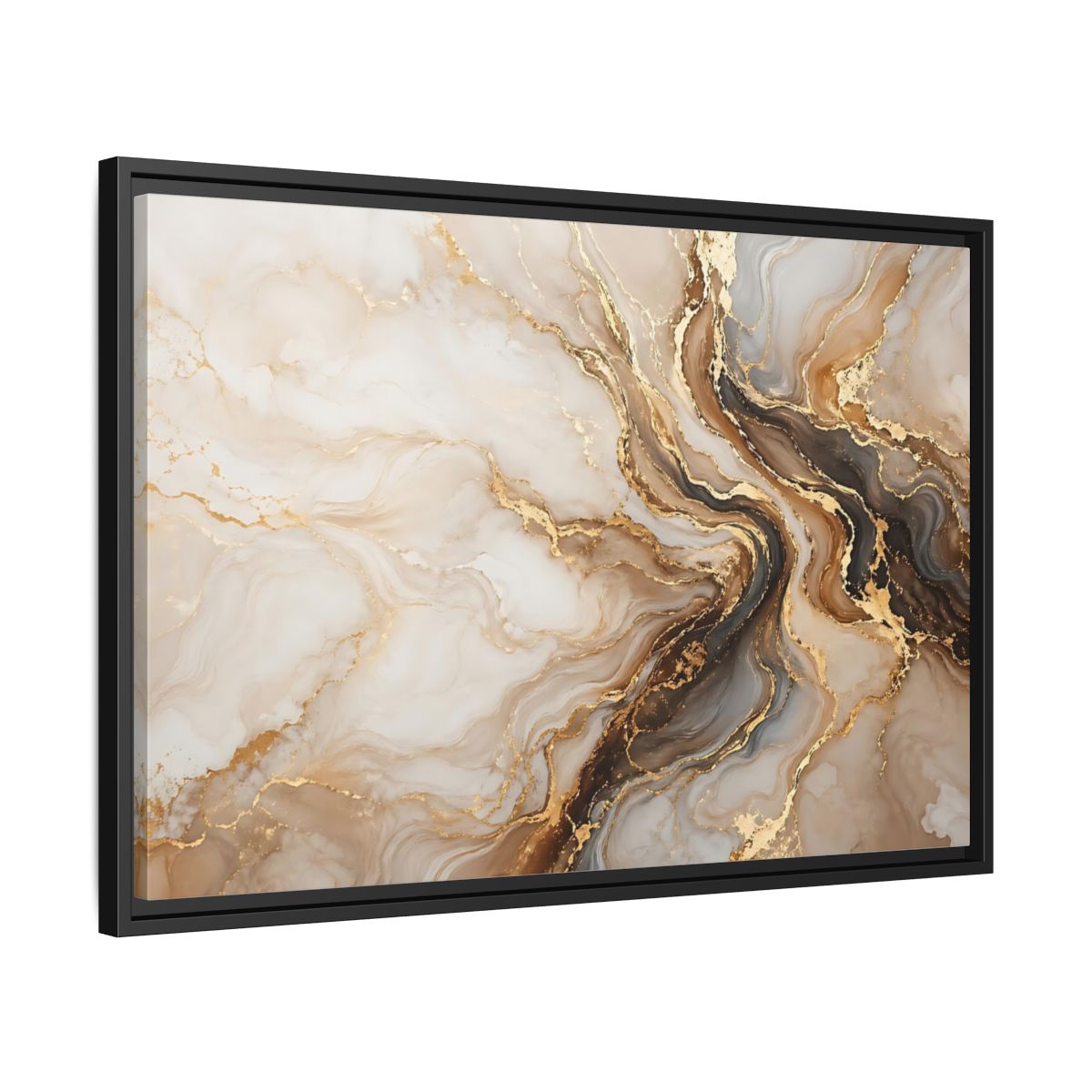 Side Mockup 14. Abstract Marble Gold Marble Abstract shown as stretched canvas wall art