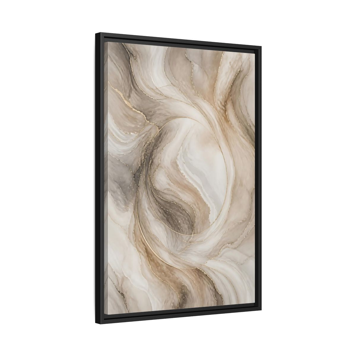 Side Mockup 14. Abstract Marble Swirl shown as framed canvas print