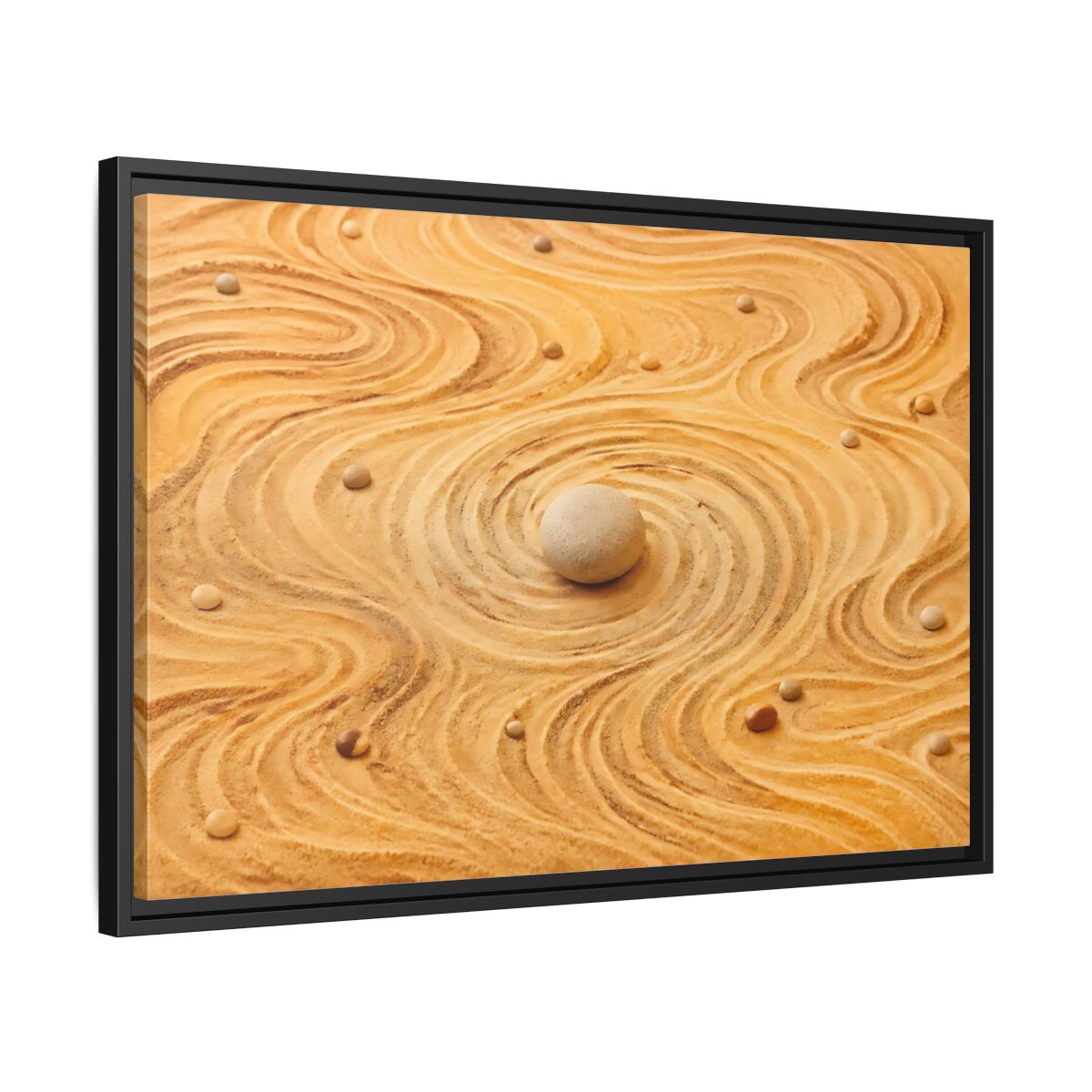 Side Mockup 14. Abstract Zen Garden Zen Sand Art shown as stretched canvas wall art