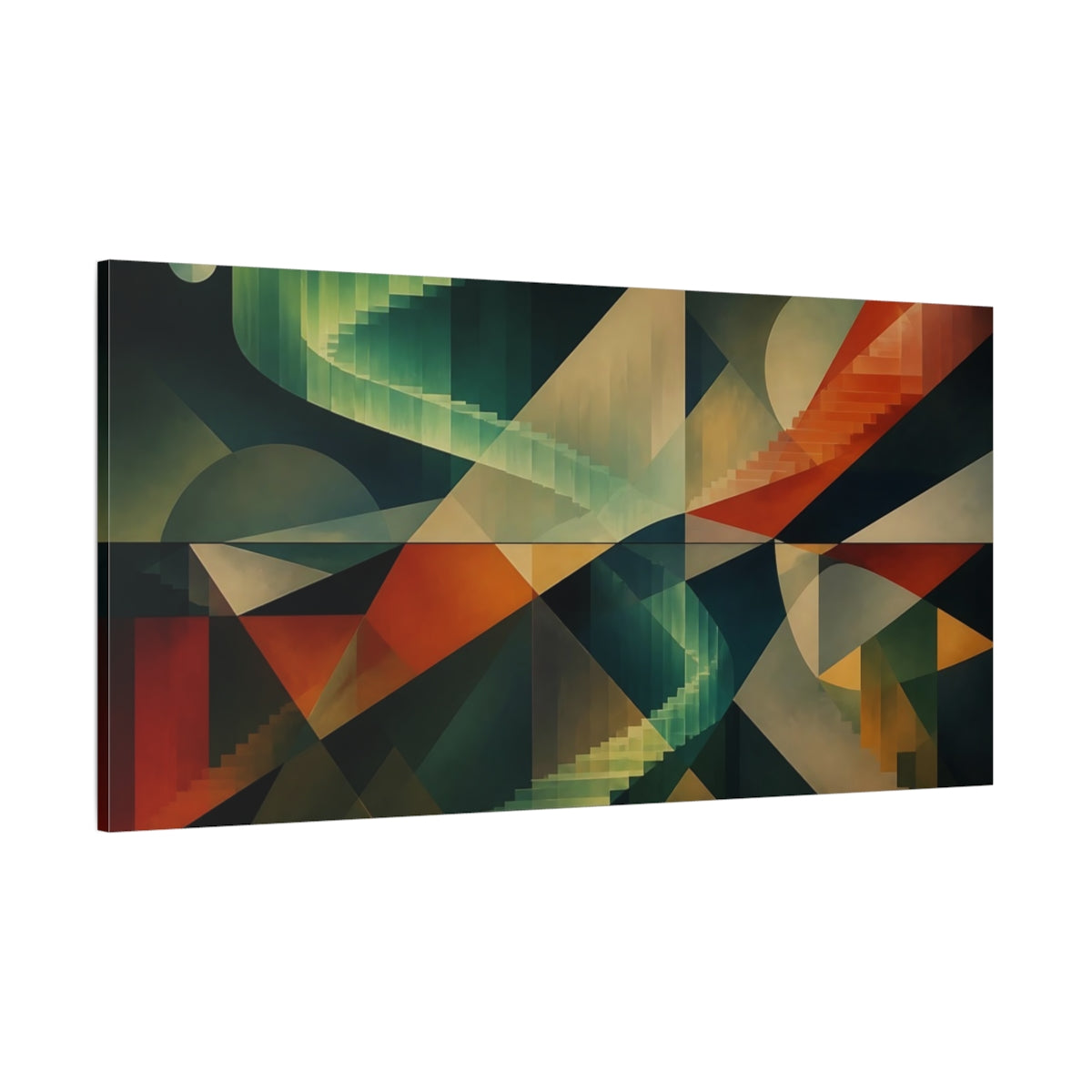 Side Mockup 2. Aurora Stairways shown as canvas print