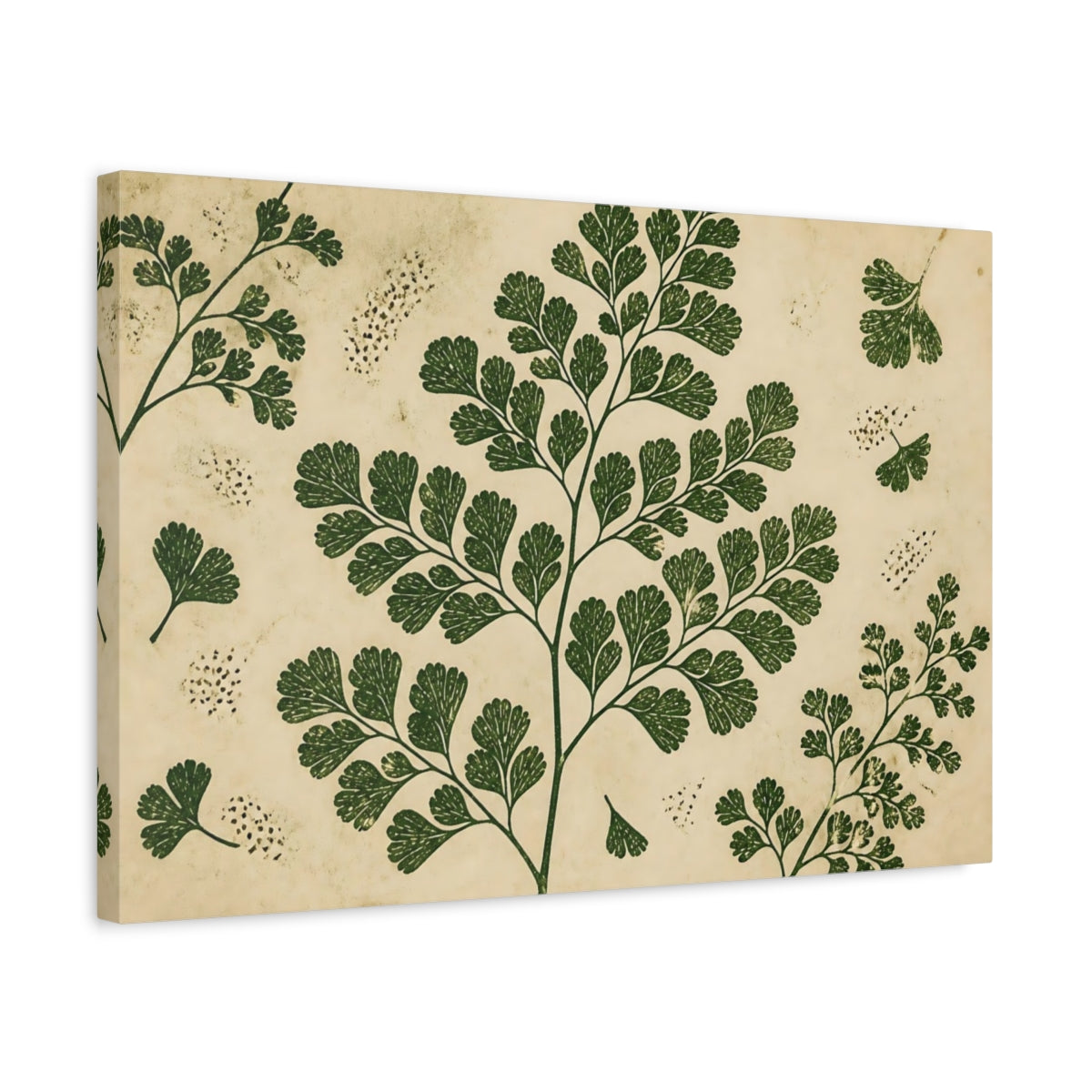 Side Mockup 3. Botanical Maidenhair Fern shown as canvas print