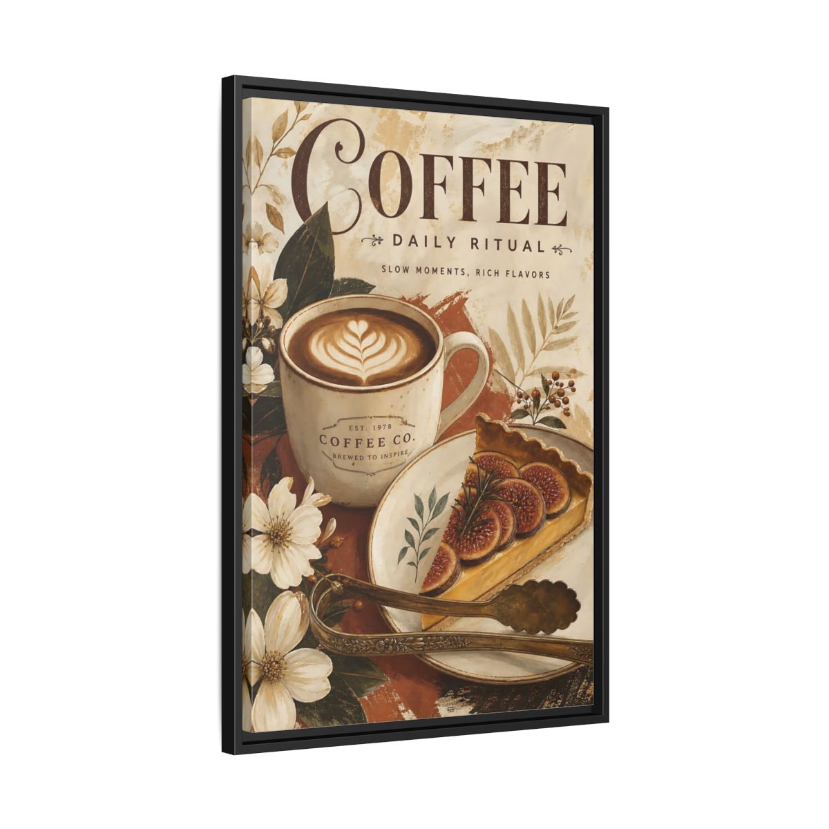 Side Mockup 14. Coffee Daily Ritual shown as framed canvas print