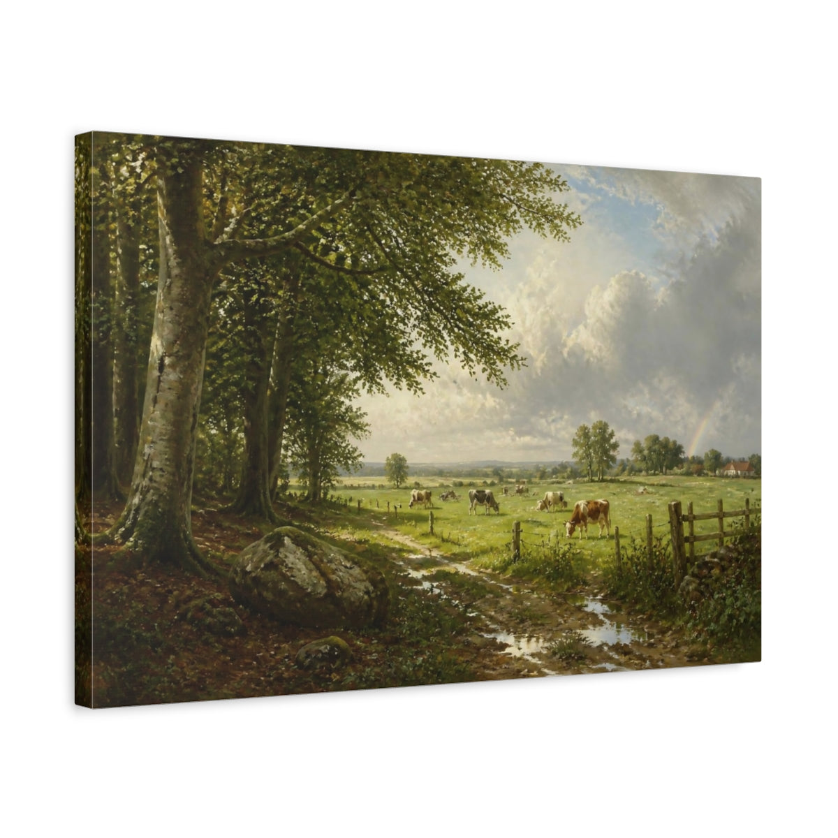 Side Mockup 3. Countyrside Grazing Cows shown as canvas print