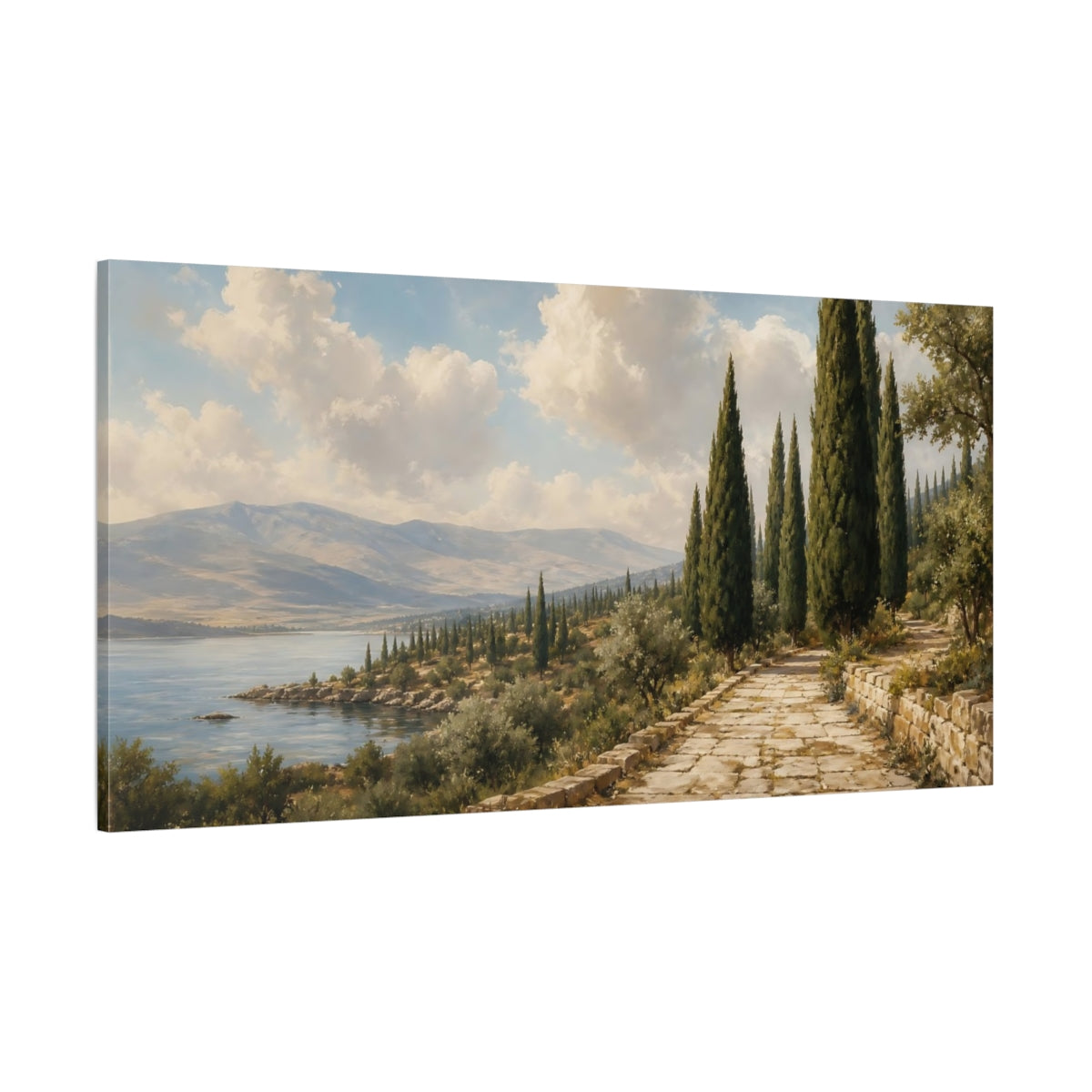 Side Mockup 2. Cypress Coastal Pathway shown as canvas print