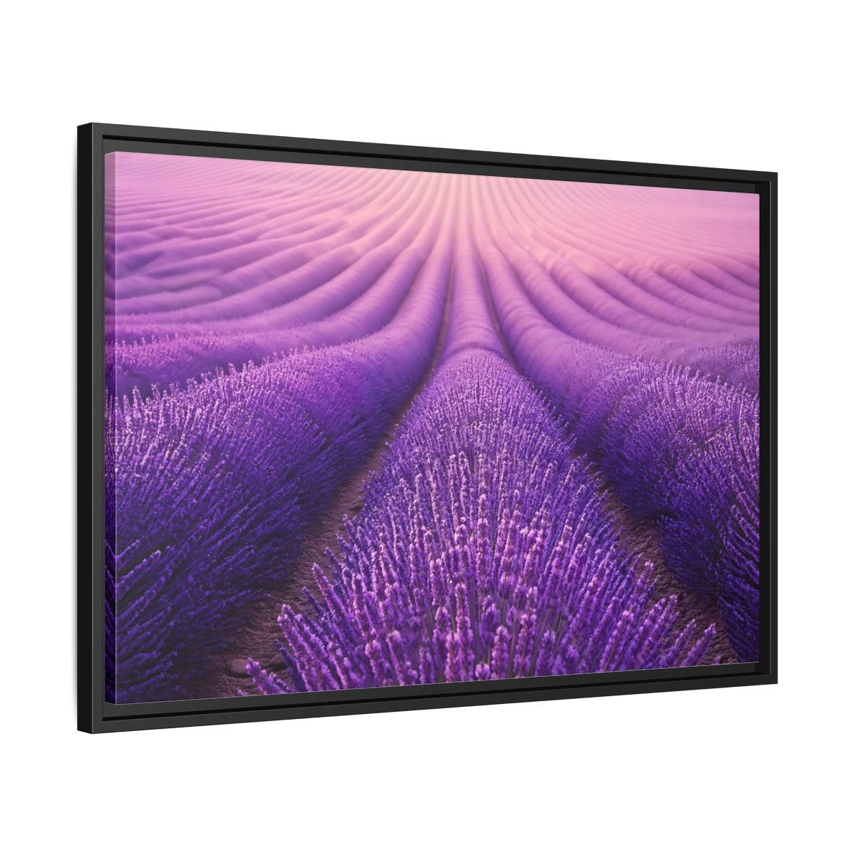 Side Mockup 14. Floral Lavender Field Purple Lavender shown as stretched canvas wall art
