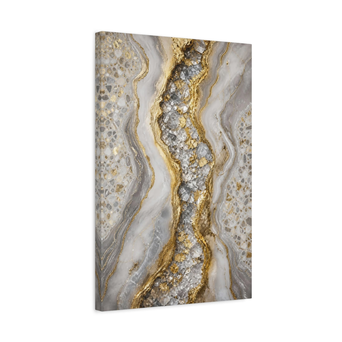 Side Mockup 3. Gilded Geode Crystal Agate shown as canvas print