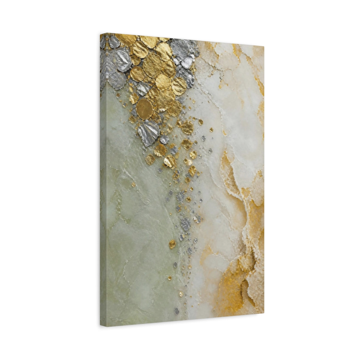 Side Mockup 3. Gold Leaf Abstract Accent shown as canvas print