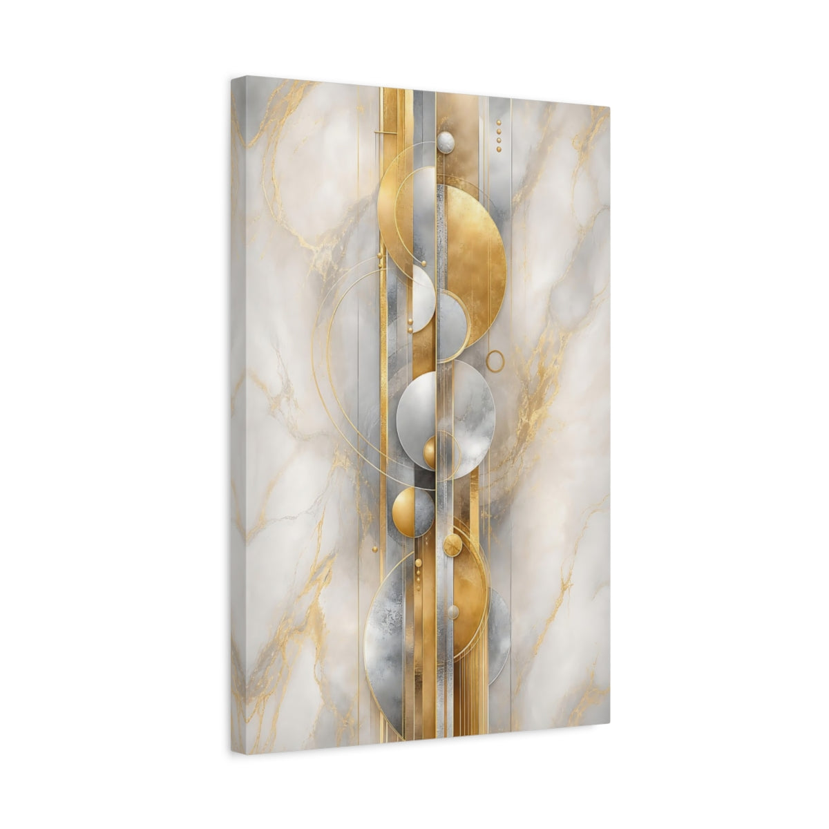 Side Mockup 3. Golden Geometry On Marble shown as canvas print