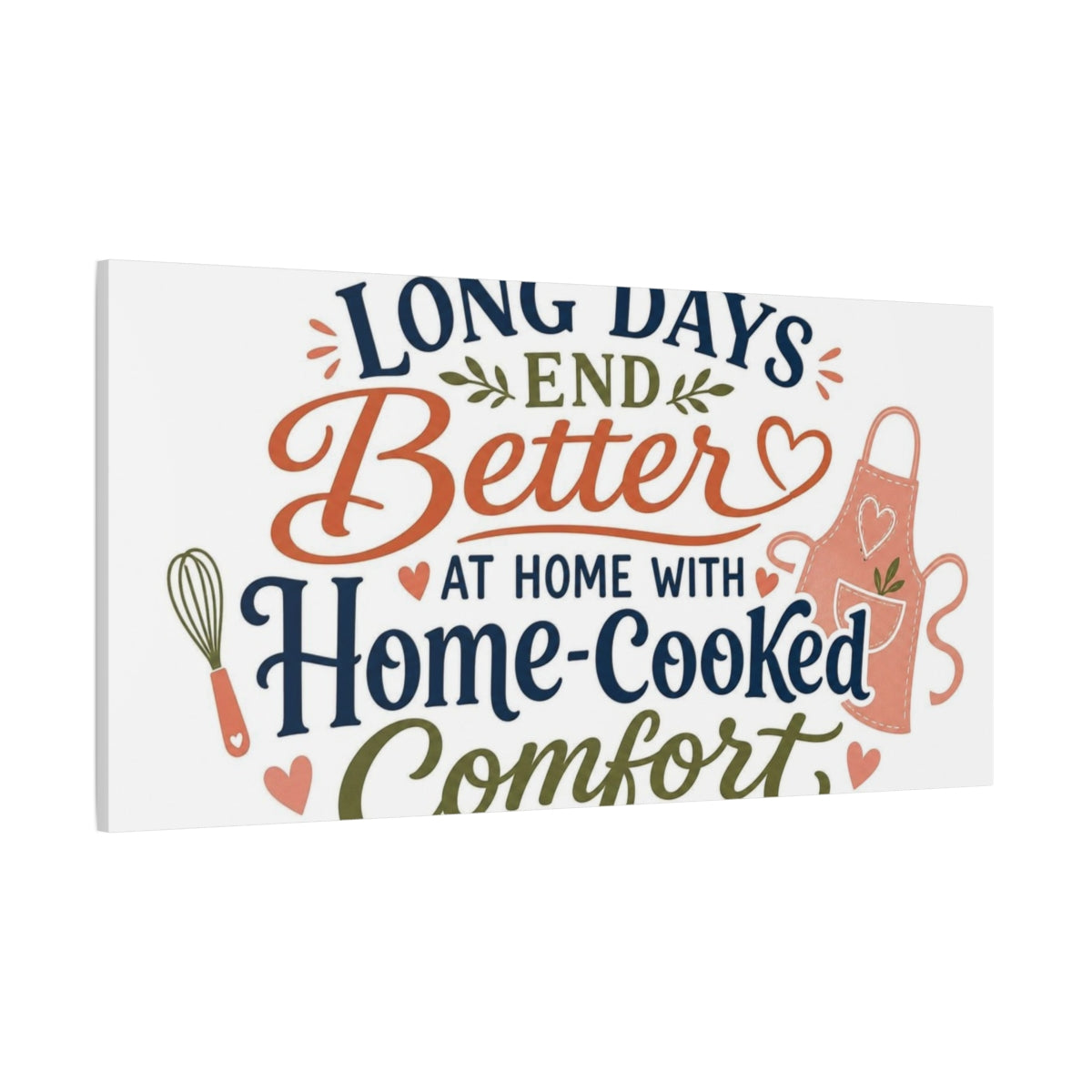 Side Mockup 2. Home-Cooked Comfort Quote shown as canvas print