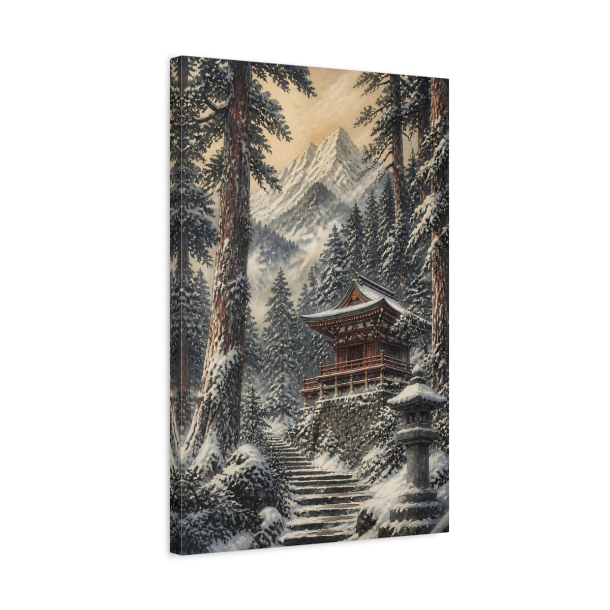 Side Mockup 3. Japanese Mountain Shrine shown as canvas print