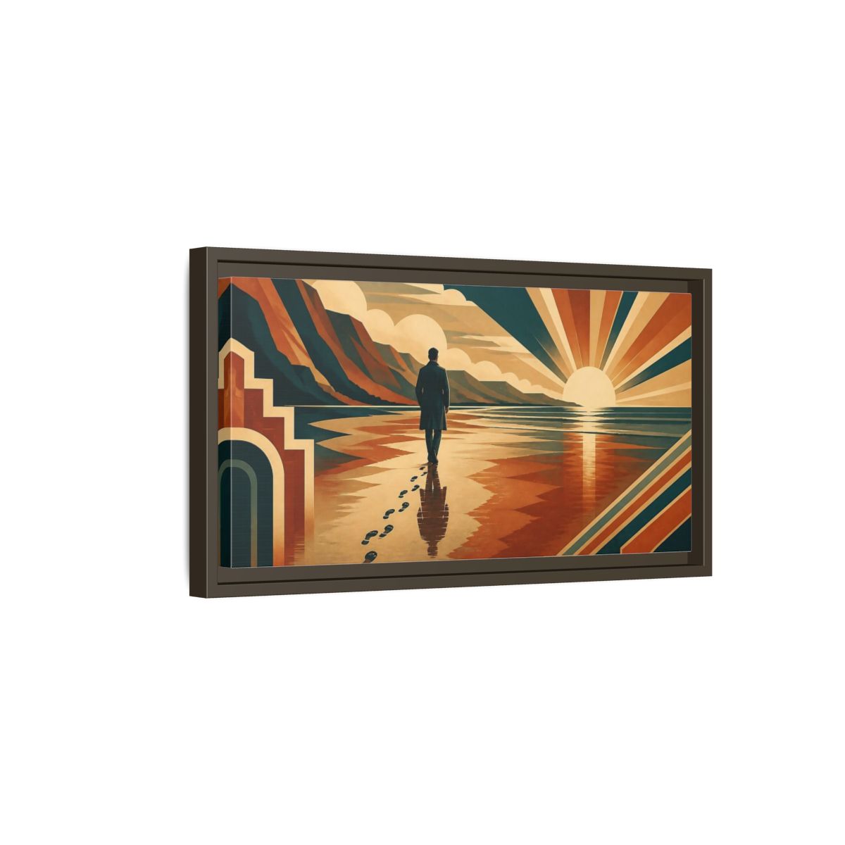 Side Mockup 7. Motivation Motivational Sunrise Walk shown as framed canvas print