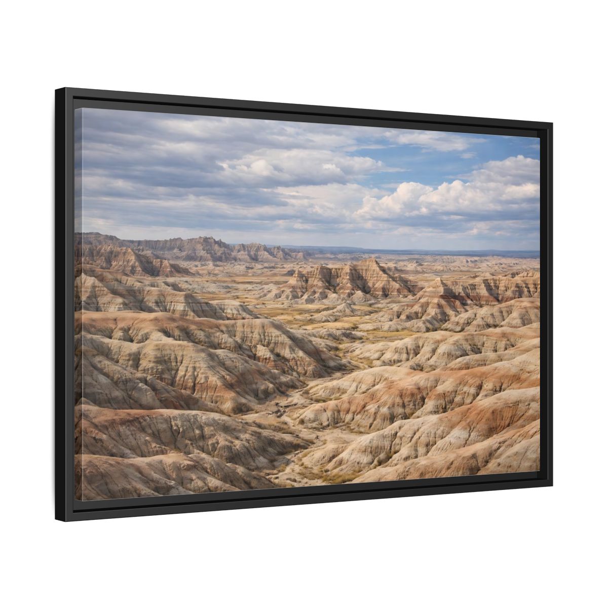 Side Mockup 14. Nature Badlands Mountains Earthy Badlands shown as stretched canvas wall art