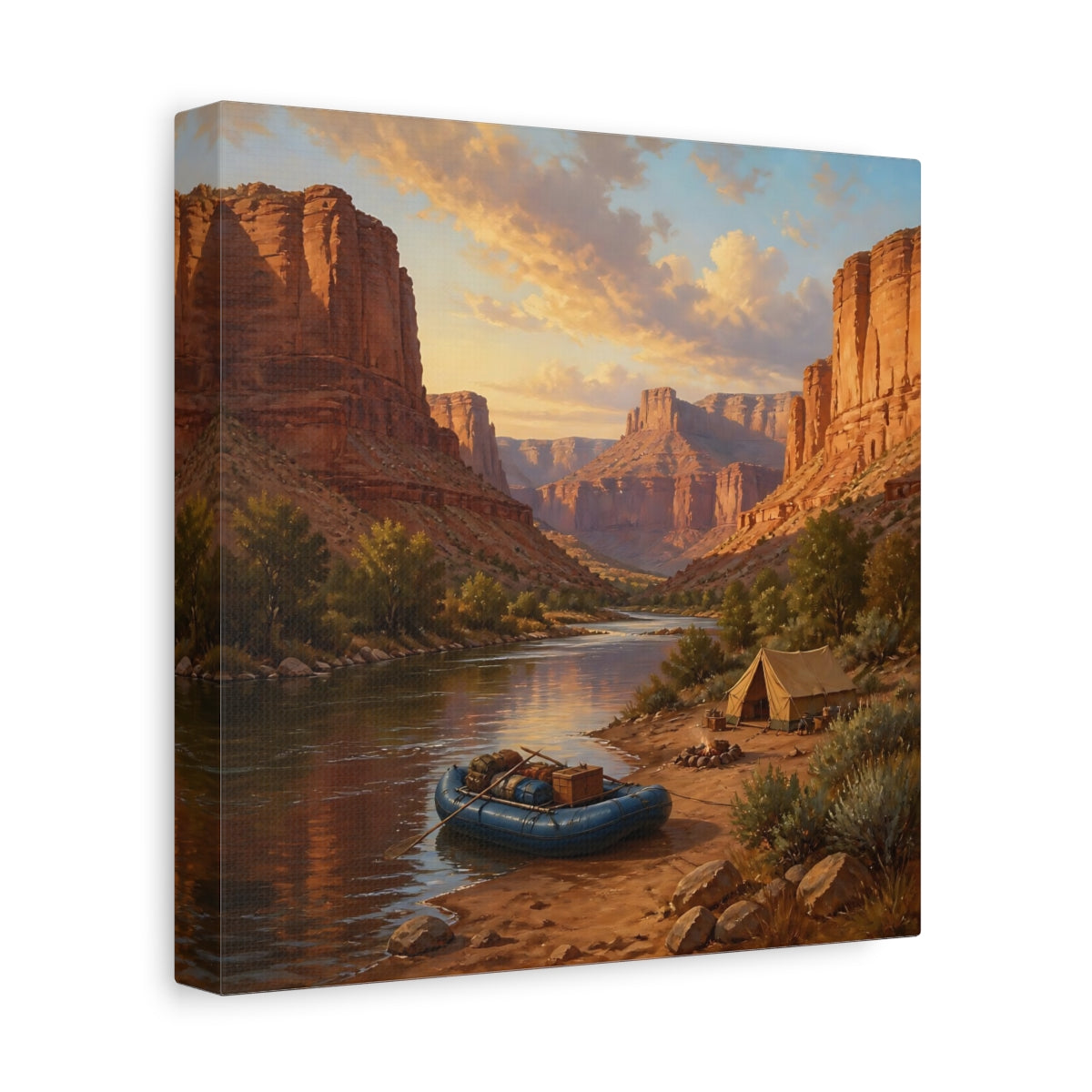Side Mockup 9. Nature Canyon River Canyon River Landscape shown as stretched canvas wall art