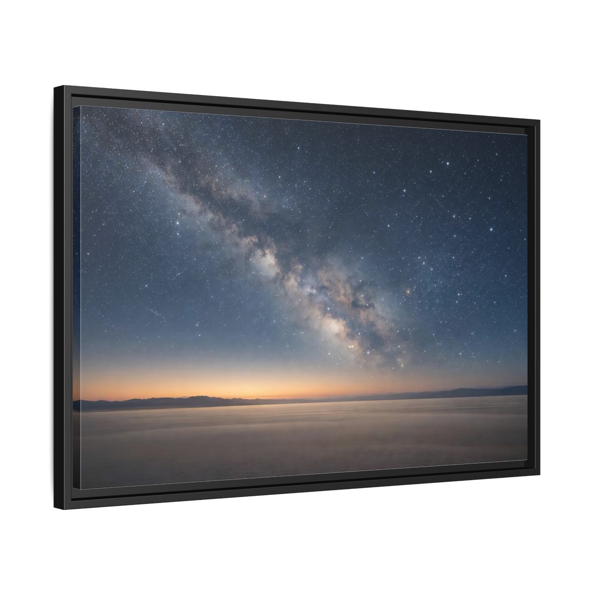 Side Mockup 14. Nature Milky Way Blue And Orange shown as stretched canvas wall art