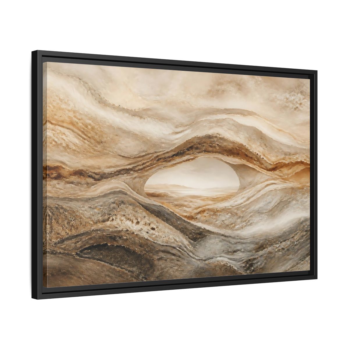 Side Mockup 14. Nature Rock Arch Earthy Rock Arch shown as stretched canvas wall art
