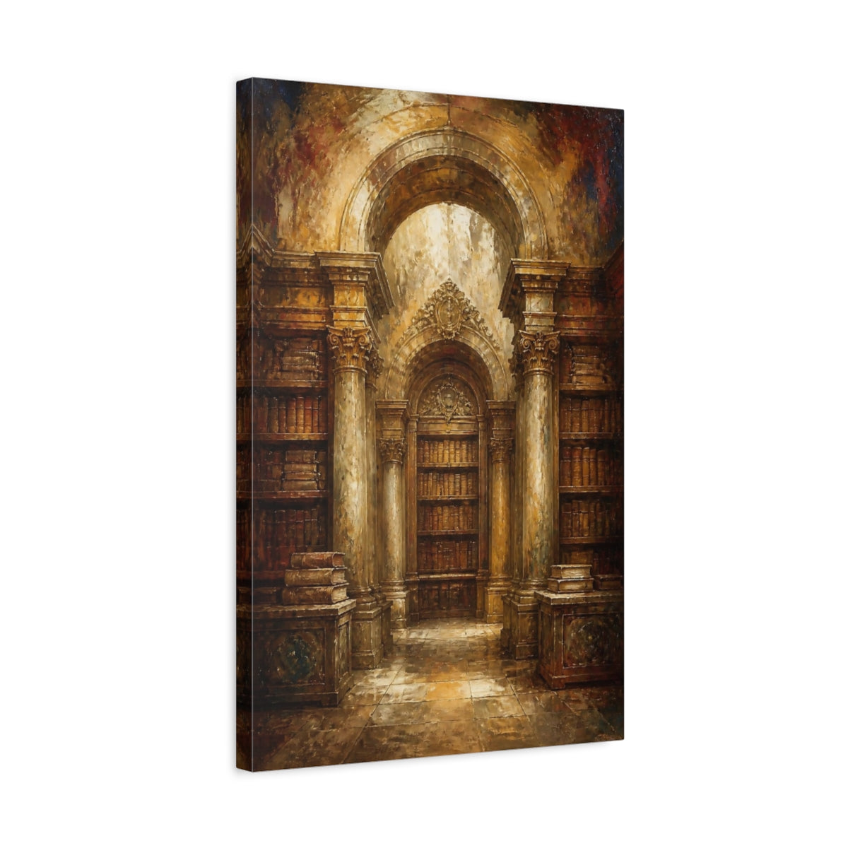 Side Mockup 3. Ornate Library Archway shown as canvas print