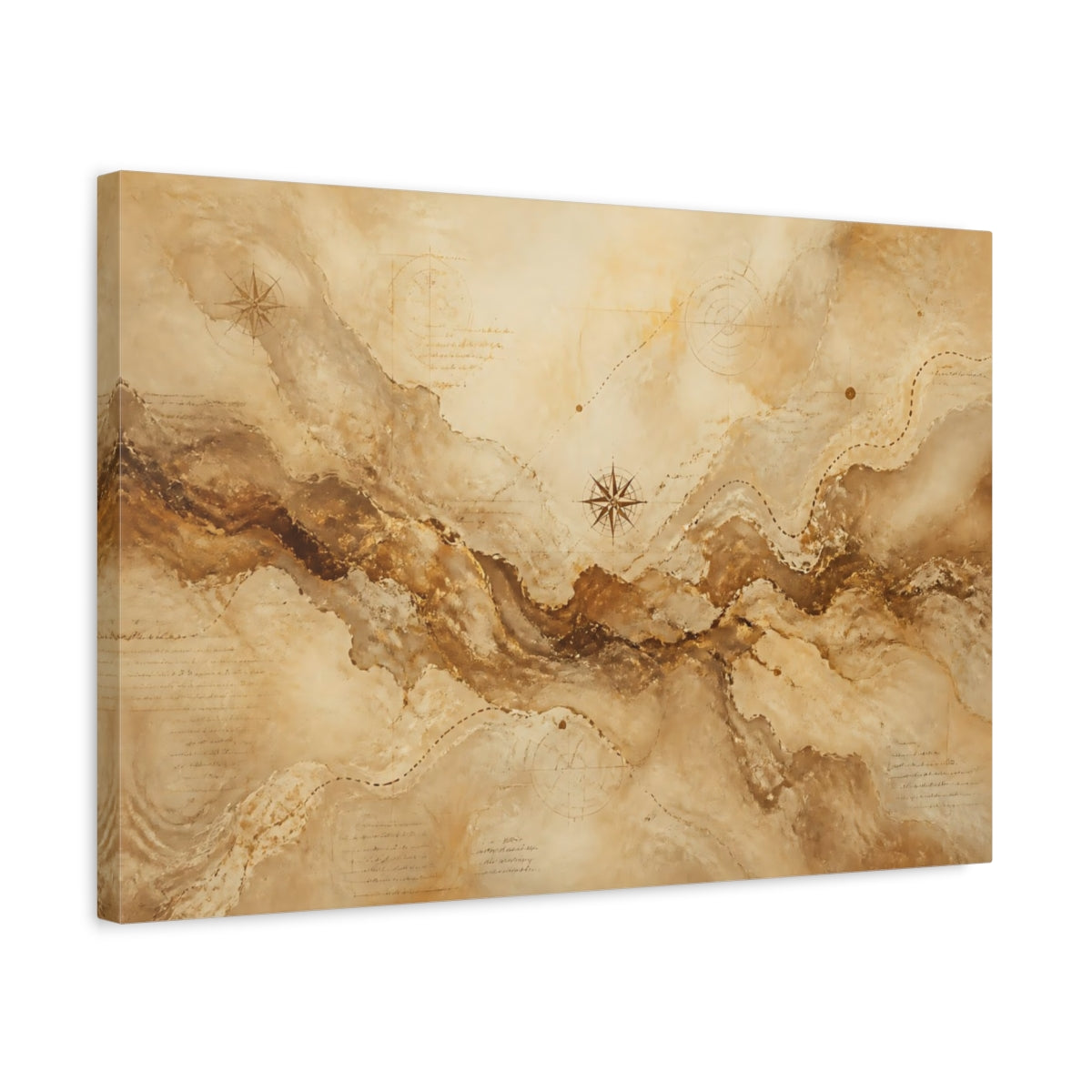 Side Mockup 3. Parchment Map Path shown as canvas print