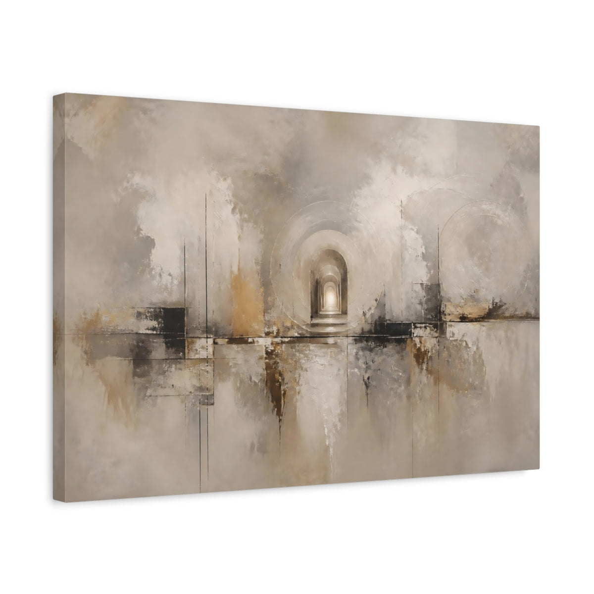 Side Mockup 3. Quiet Archway Passage shown as canvas print