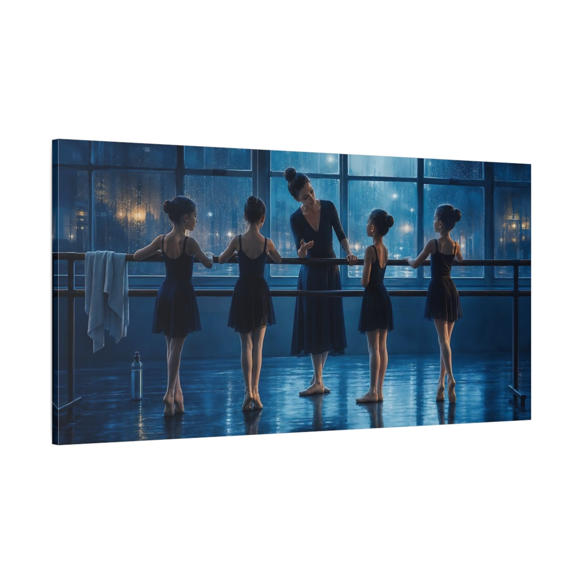 Side Mockup 2. Sports Ballet Class Ballet Blue shown as canvas print