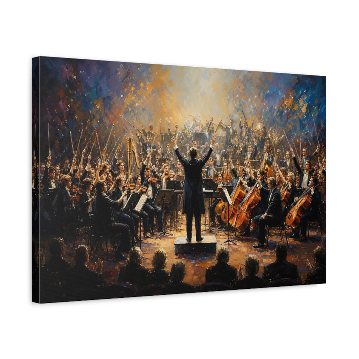 Side Mockup 3. Vintage Orchestra Orchestra Concert shown as canvas print