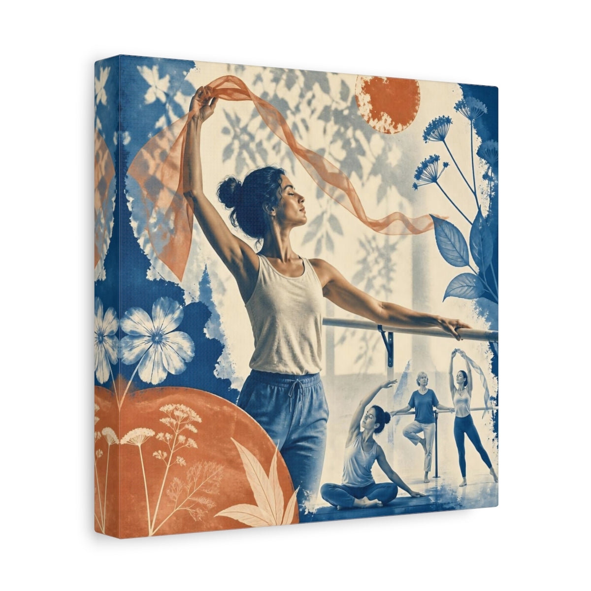 Side Mockup 9. Yoga Flow Silhouette shown as canvas print