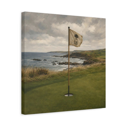 Side Mockup 6. 18th Hole Seaside shown as canvas print