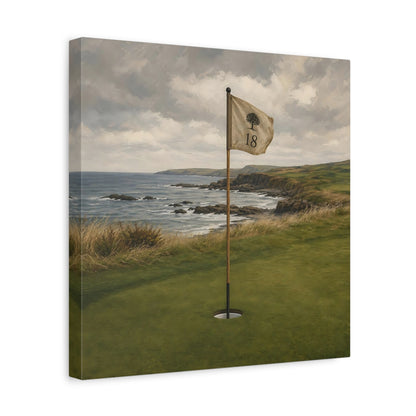 Side Mockup 7. 18th Hole Seaside shown as canvas print