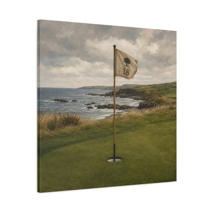 Side Mockup 3. 18th Hole Seaside shown as canvas print