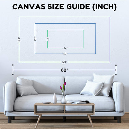 Canvas Print size map in inches