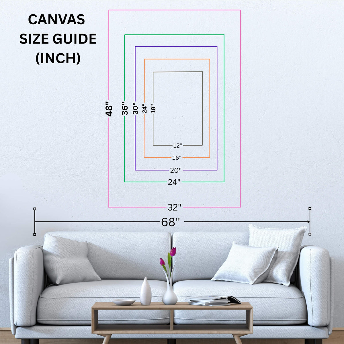Nature Fireworks Colorful Night Sky Canvas Wall Art Print - Living Room Decor, Above Sofa shown as canvas wall art