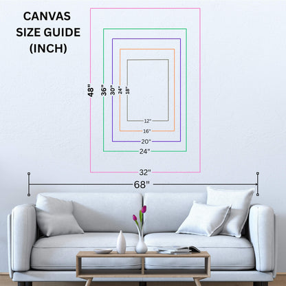 Canvas Print size map in inches