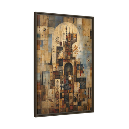 Abstract Architecture Architectural Framed Canvas Wall Art - Living Room, Above Sofa shown as canvas wall art