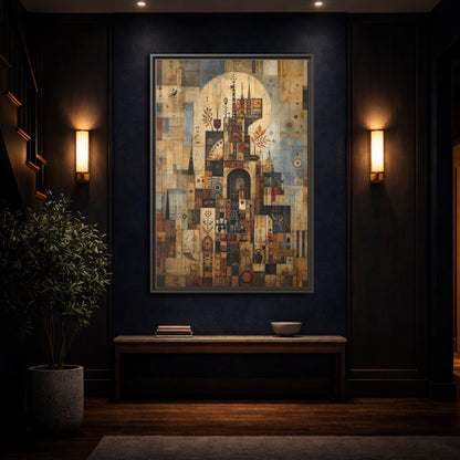 Abstract Architecture Architectural Framed Canvas Wall Art - Living Room, Above Sofa shown as canvas wall art