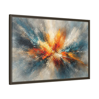 Main Mockup. Abstract Abstract Burst Vibrant Abstract shown as stretched canvas wall art