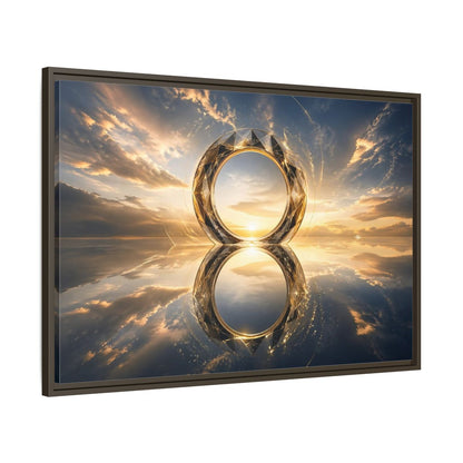 Main Mockup. Abstract Abstract Circle Golden Abstract Circle shown as stretched canvas wall art