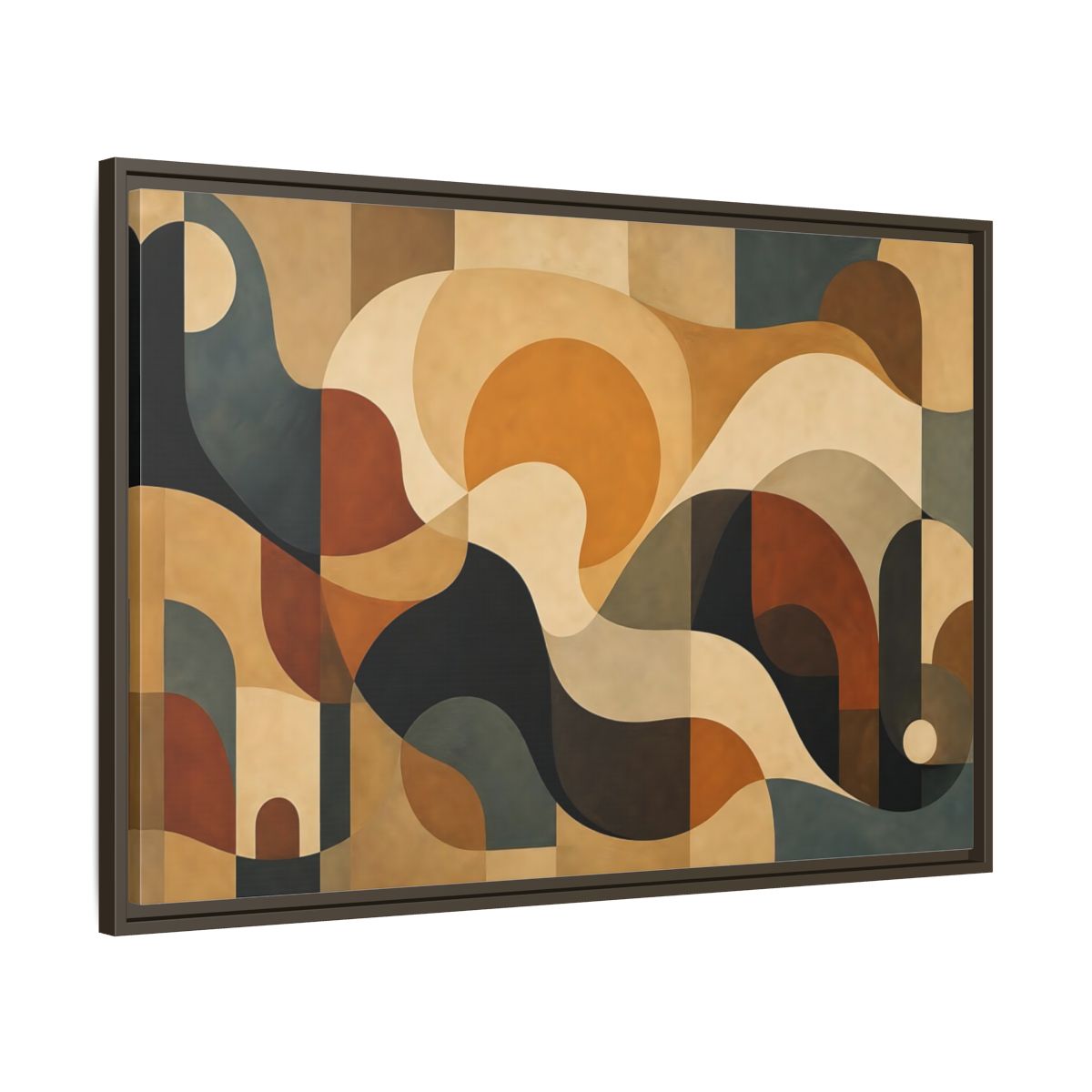 Main Mockup. Abstract Abstract Shapes Abstract Warm Tones shown as stretched canvas wall art
