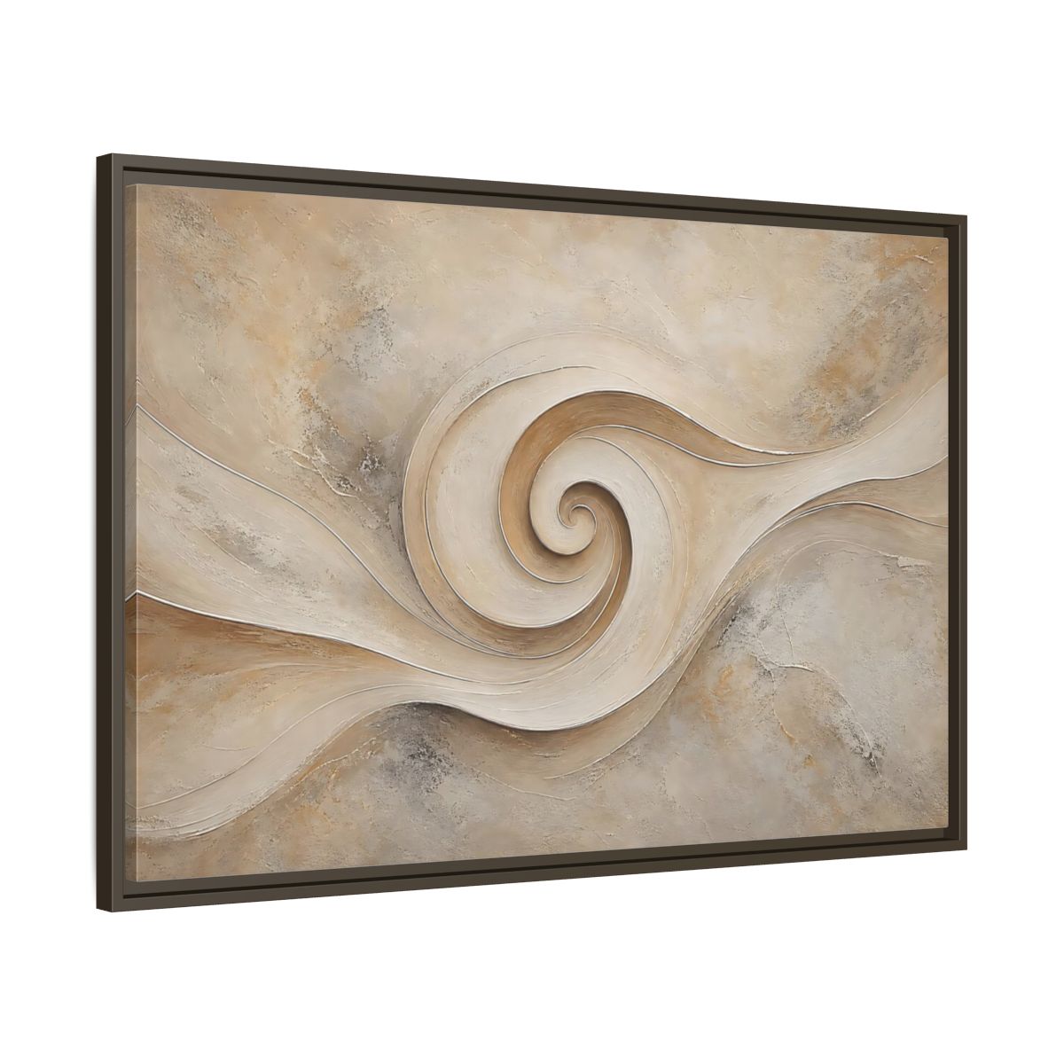 Main Mockup. Abstract Abstract Swirl Beige Swirl shown as stretched canvas wall art