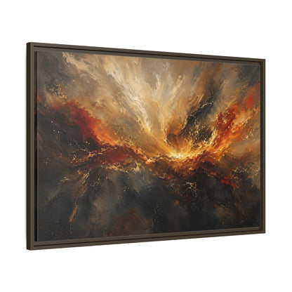 Main Mockup. Abstract Abstract Swirl Gold And Black Swirl shown as stretched canvas wall art
