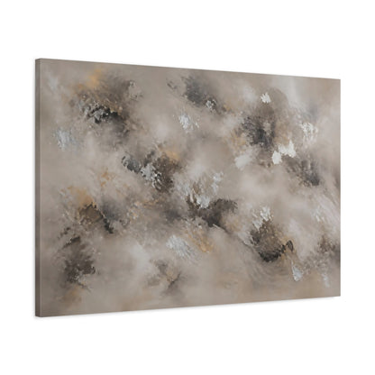 Main Mockup. Abstract Abstract Texture Neutral Gold Silver shown as stretched canvas wall art