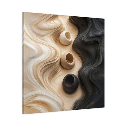 Main Mockup. Abstract Accent Clay Forms shown as canvas print