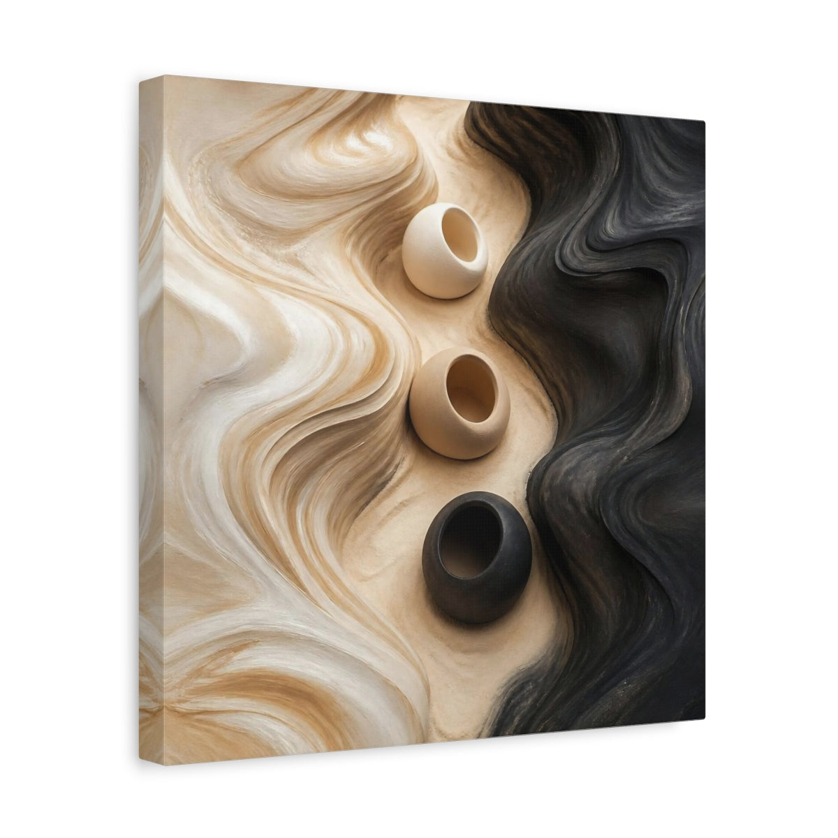 Side Mockup 7. Abstract Accent Clay Forms shown as canvas print