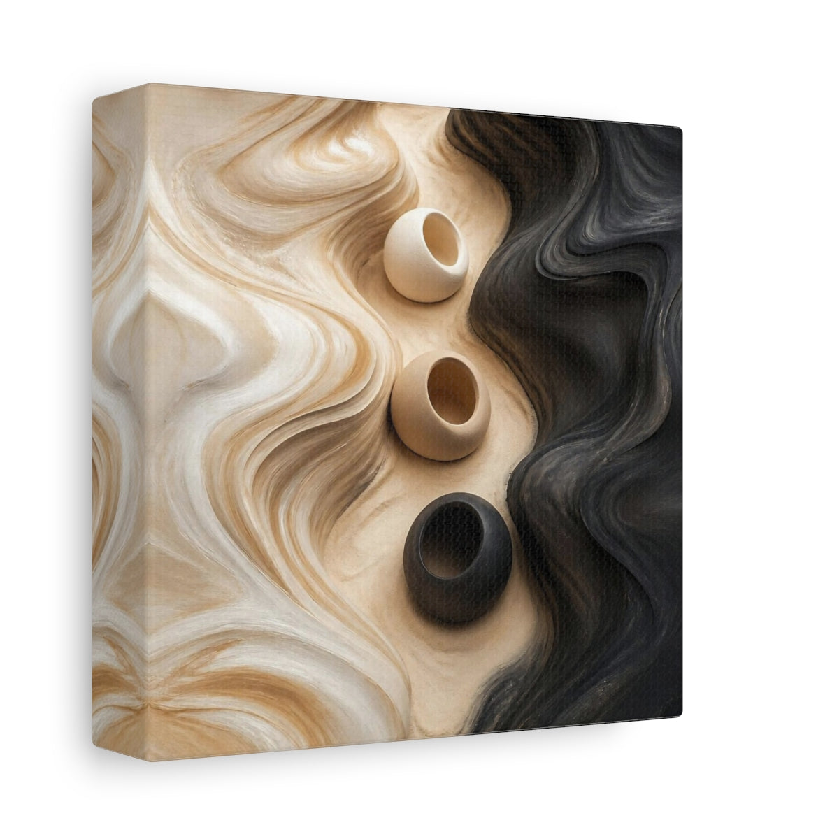 Side Mockup 2. Abstract Accent Clay Forms shown as canvas print