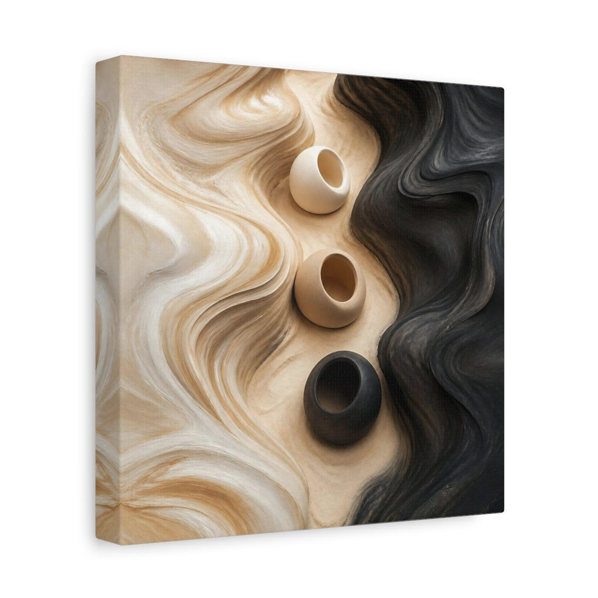 Side Mockup 9. Abstract Accent Clay Forms shown as canvas print