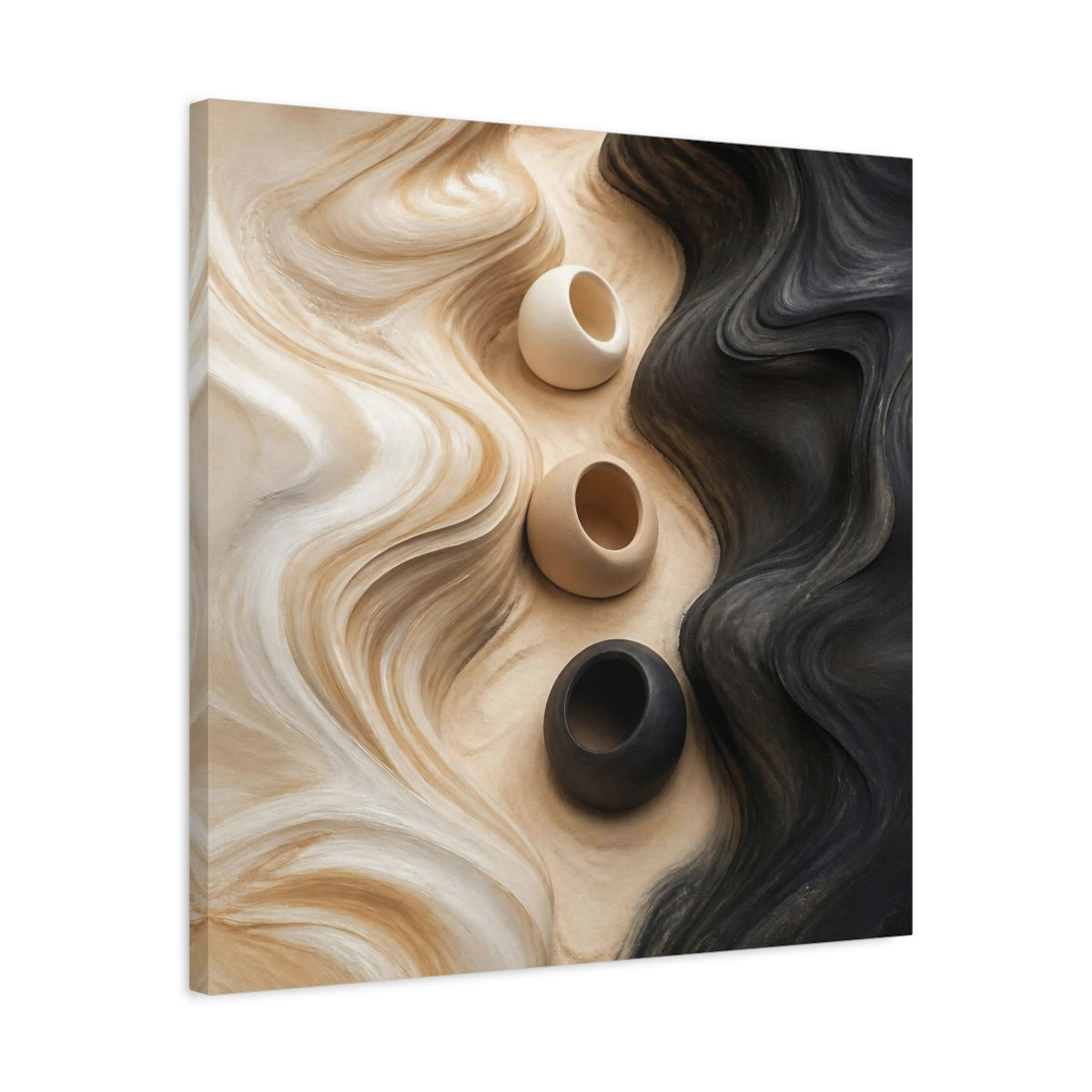 Side Mockup 4. Abstract Accent Clay Forms shown as canvas print