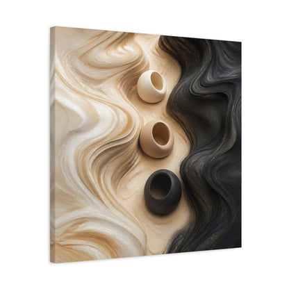 Side Mockup 4. Abstract Accent Clay Forms shown as canvas print