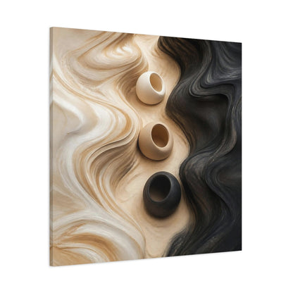 Side Mockup 1. Abstract Accent Clay Forms shown as canvas print