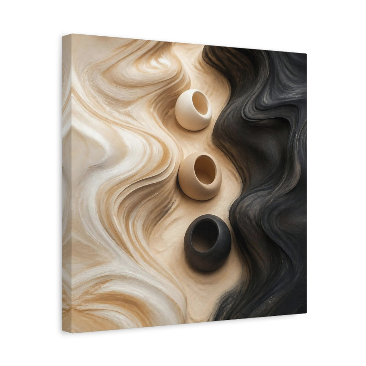 Side Mockup 6. Abstract Accent Clay Forms shown as canvas print