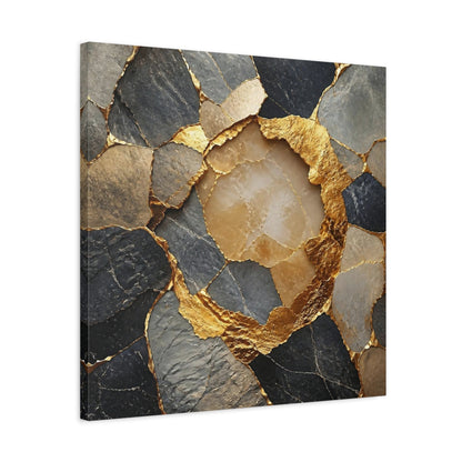 Side Mockup 4. Abstract Accent Gilded Stone shown as canvas print